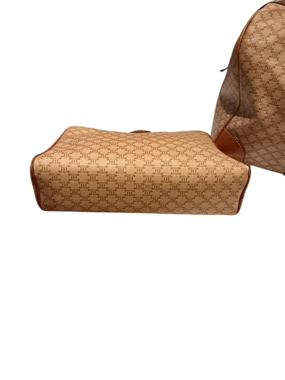 Celine Heritage Woven-Pattern Tan Duffel Bag with Toiletry Pouch - Picture 5 of 12